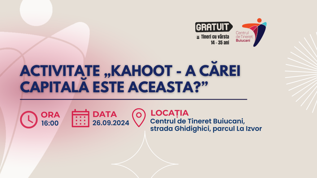 Activitate „kahoot – A cărei capitală este aceasta?”