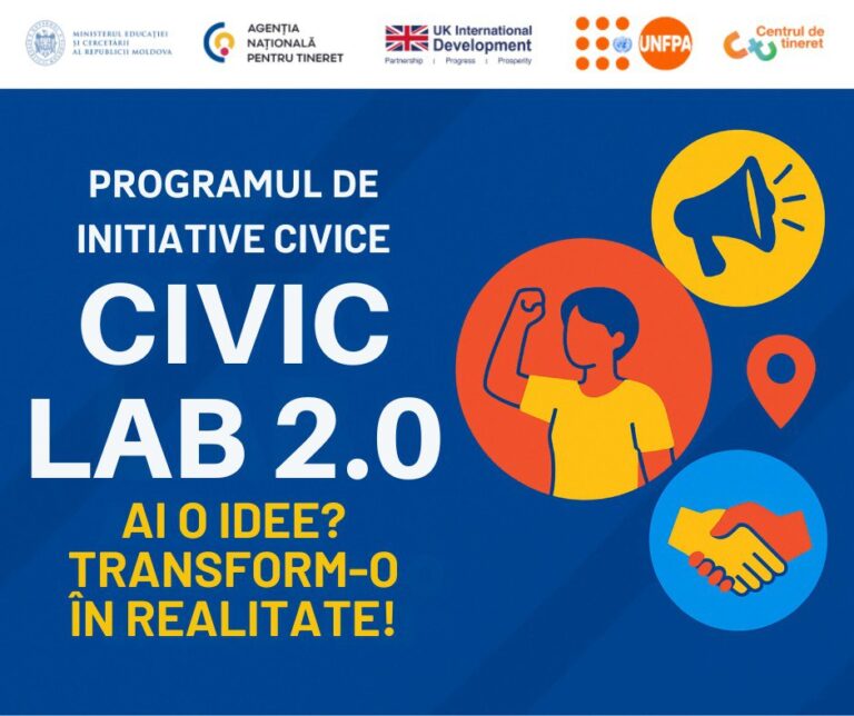 CIVIC LAB 2.0 pornește oficial! – Programul care transformă ideile tinerilor în realitate