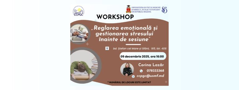 Workshop USMF: Reglarea emoțională și gestionarea stresului înainte de sesiune