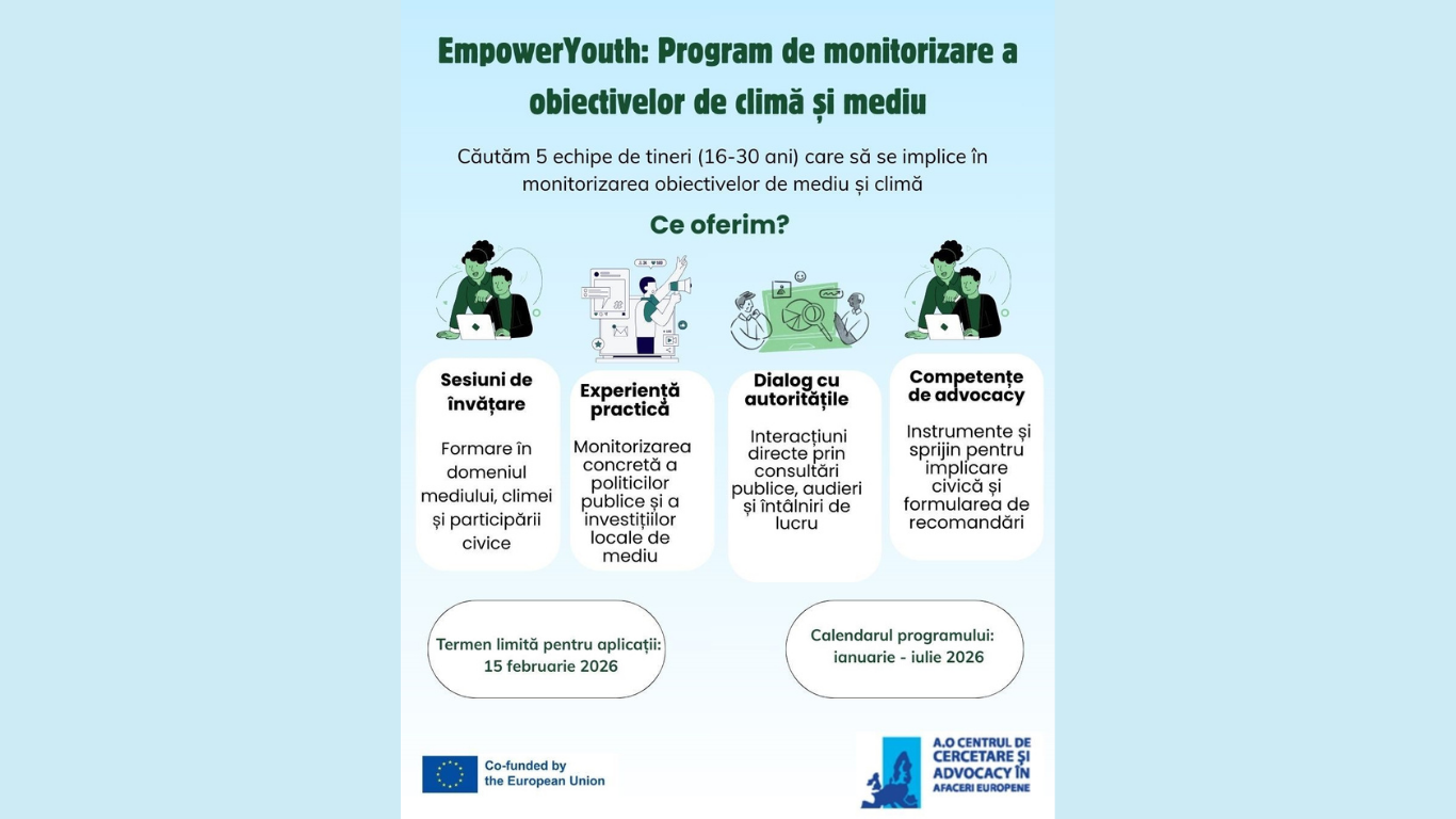 CAREP Moldova lansează un apel pentru tineri: monitorizarea politicilor de climă și mediu la nivel local