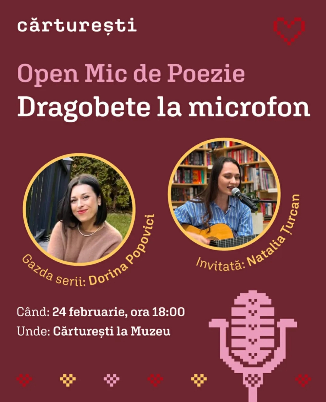 Open Mic de Poezie: o seară de lectură și muzică live la Cărturești