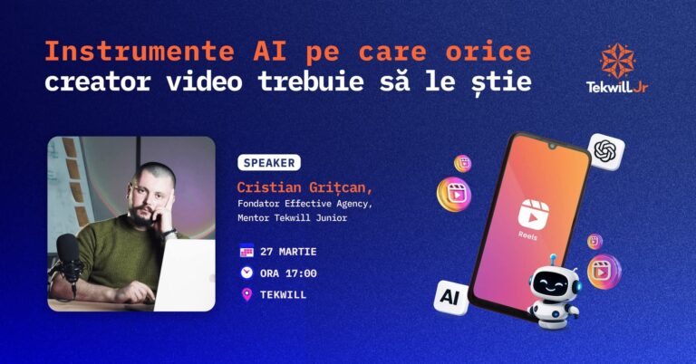 Transformă-ți videoclipurile în Reels virale cu AI – Workshop la Tekwill