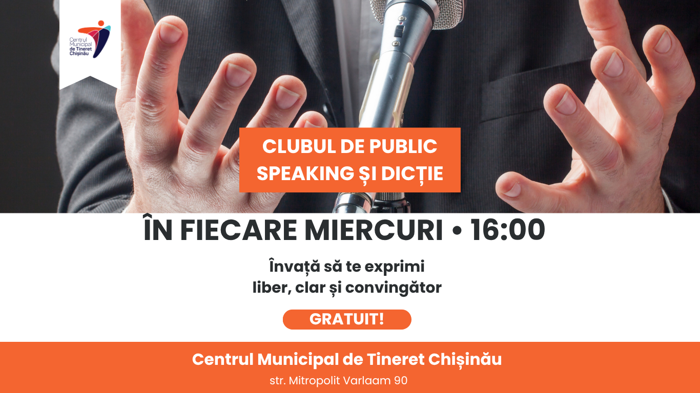 Start înscrieri la Clubul de Public Speaking și Dicție pentru tineri