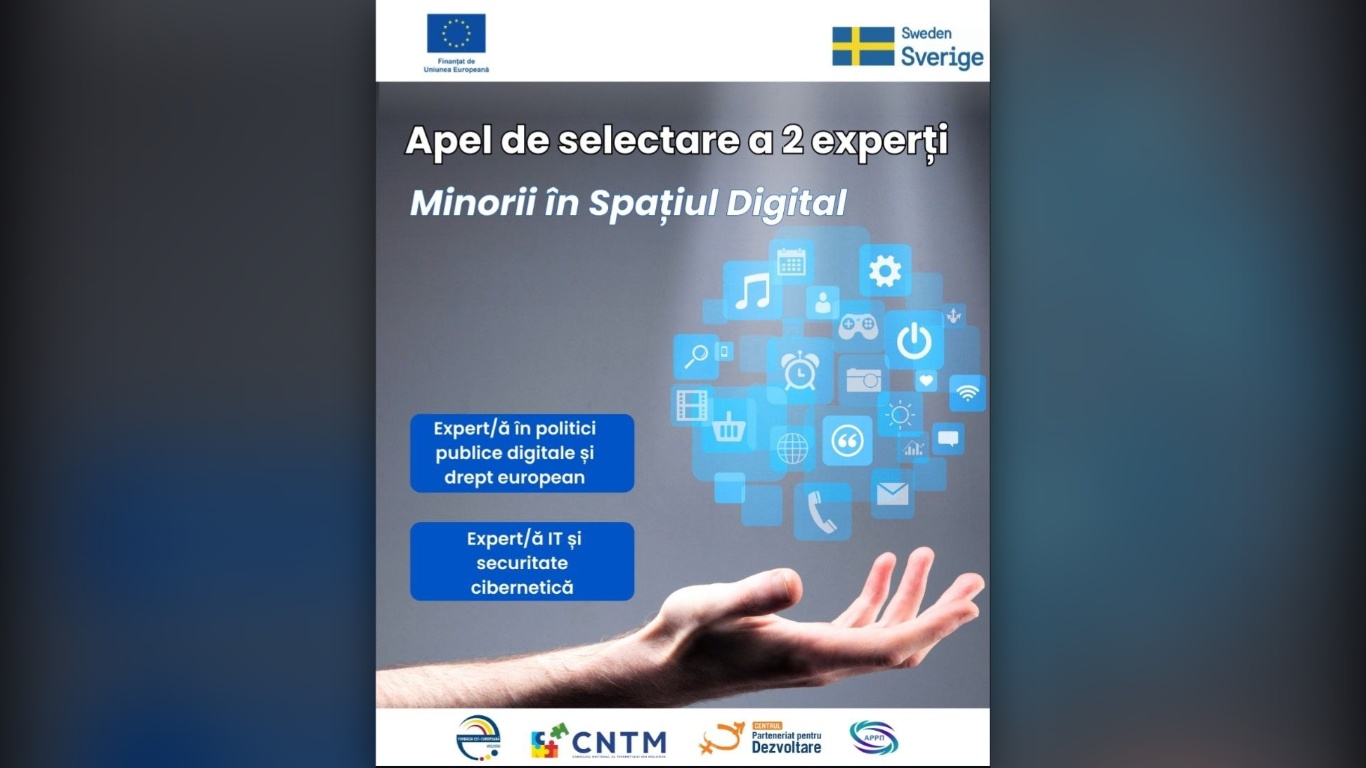 CNTM angajează experți: Raport de politici publice privind minorii în mediul digital