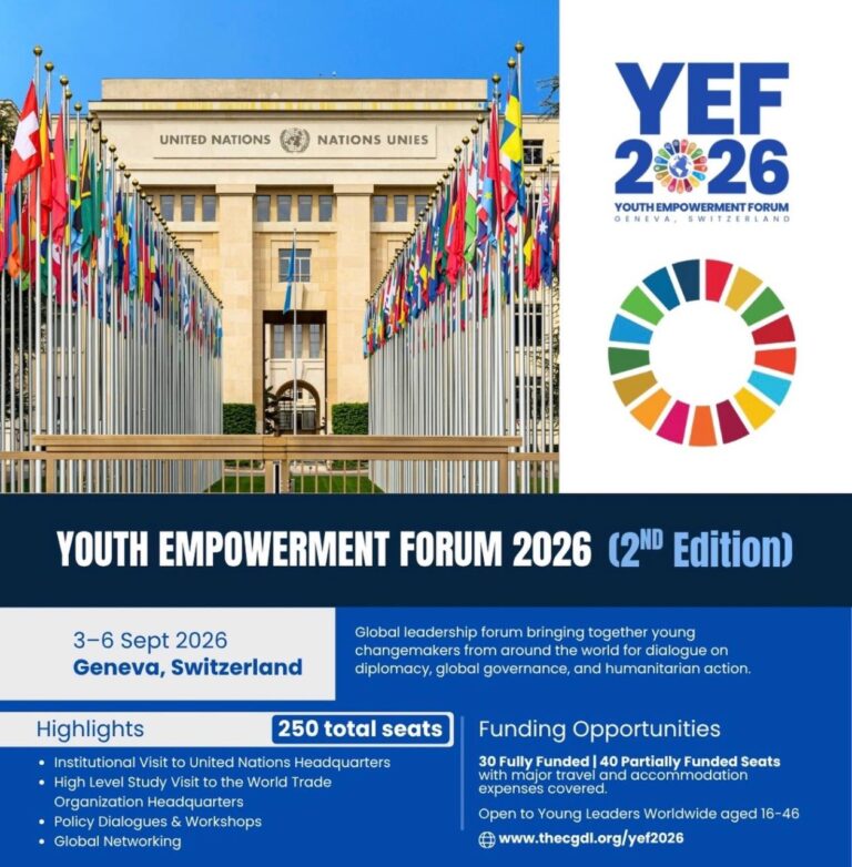 Youth Empowerment Forum 2026: Oportunitate de participare complet finanțată în Geneva