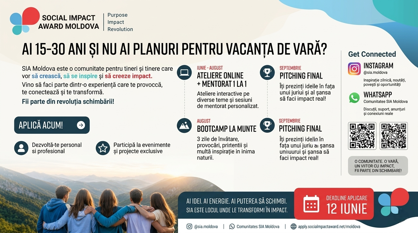 Social Impact Award 2026: O oportunitate pentru tinerii cu inițiativă din Republica Moldova și România