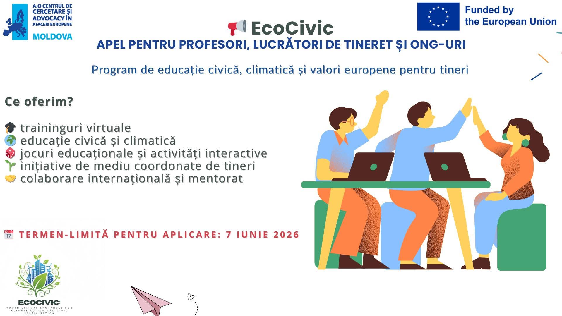 Lansarea proiectului EcoCivic: O inițiativă pentru implicarea civică și protecția mediului în rândul tinerilor
