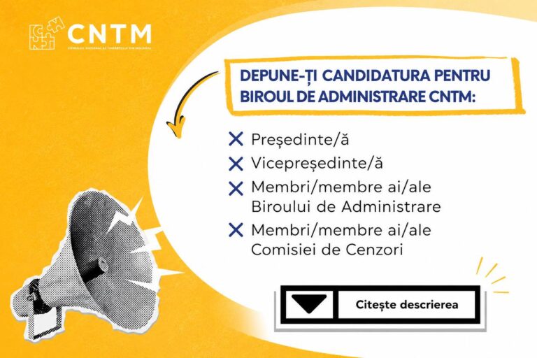 CNTM lansează apelul de candidaturi pentru Biroul de Administrare și Comisia de Cenzori (Mandat 2026–2028)