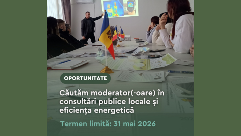 Citizen’s Energy Communities in Moldova: devino moderator/oare în consultări publice locale și eficiență energetică