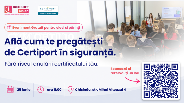 Certificările internaționale care pot face diferența în cariera tinerilor. Participă la o sesiune gratuită de informare despre Certiport