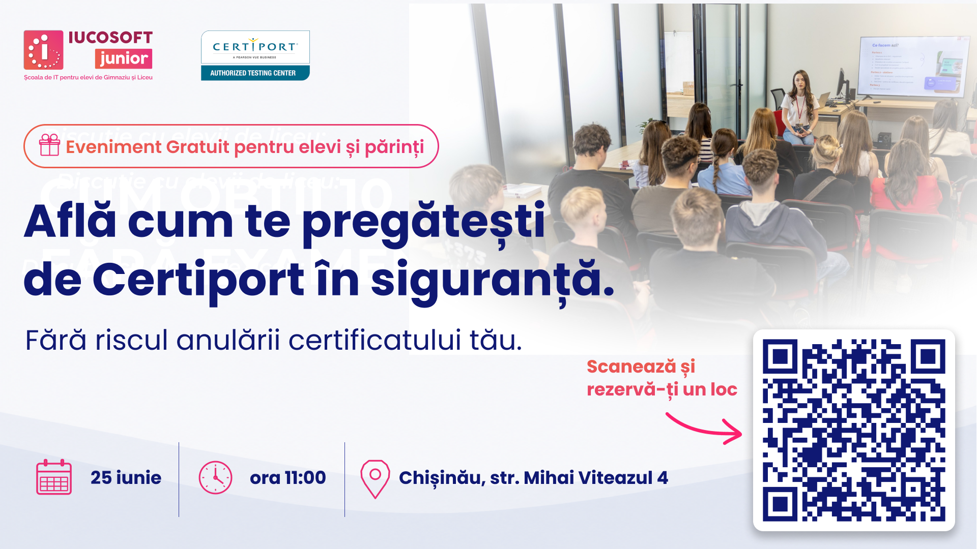 Certificările internaționale care pot face diferența în cariera tinerilor. Participă la o sesiune gratuită de informare despre Certiport