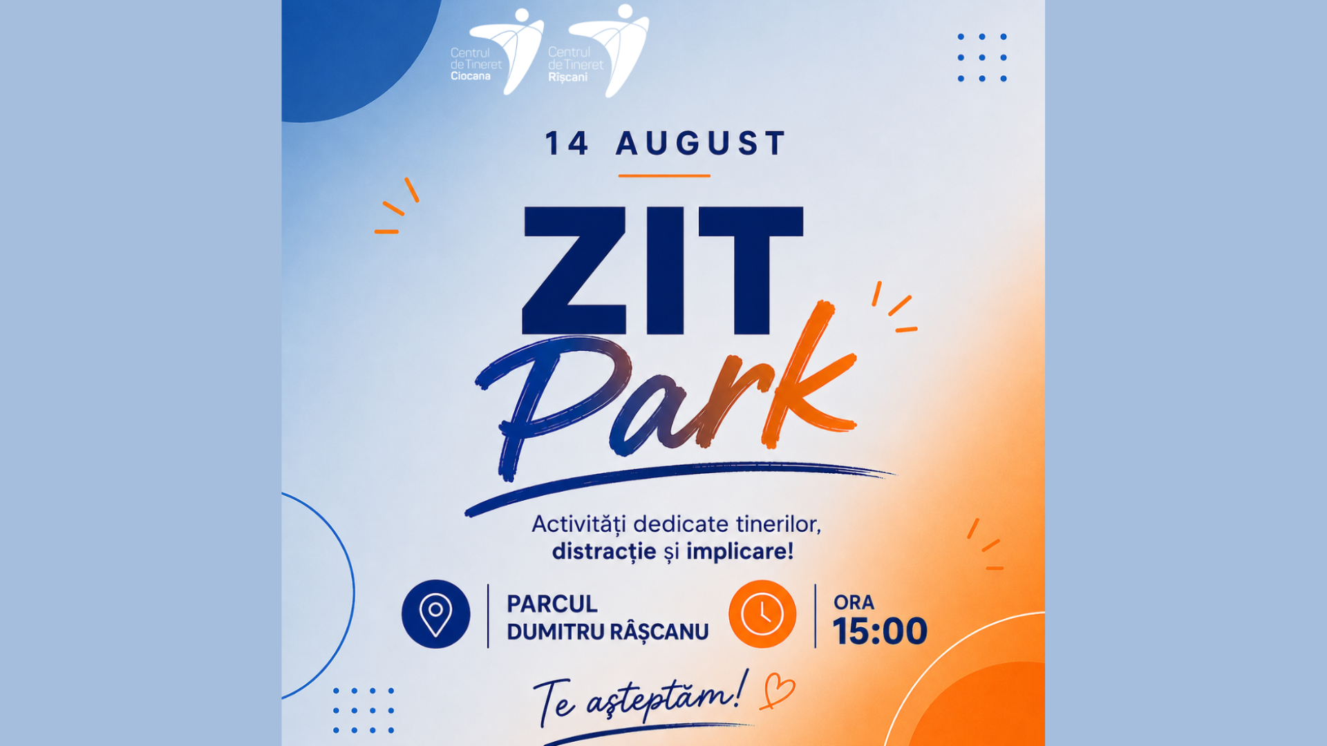 ZIT Park: jocuri, provocări și distracție pentru tineri în Parcul Dumitru Râșcanu