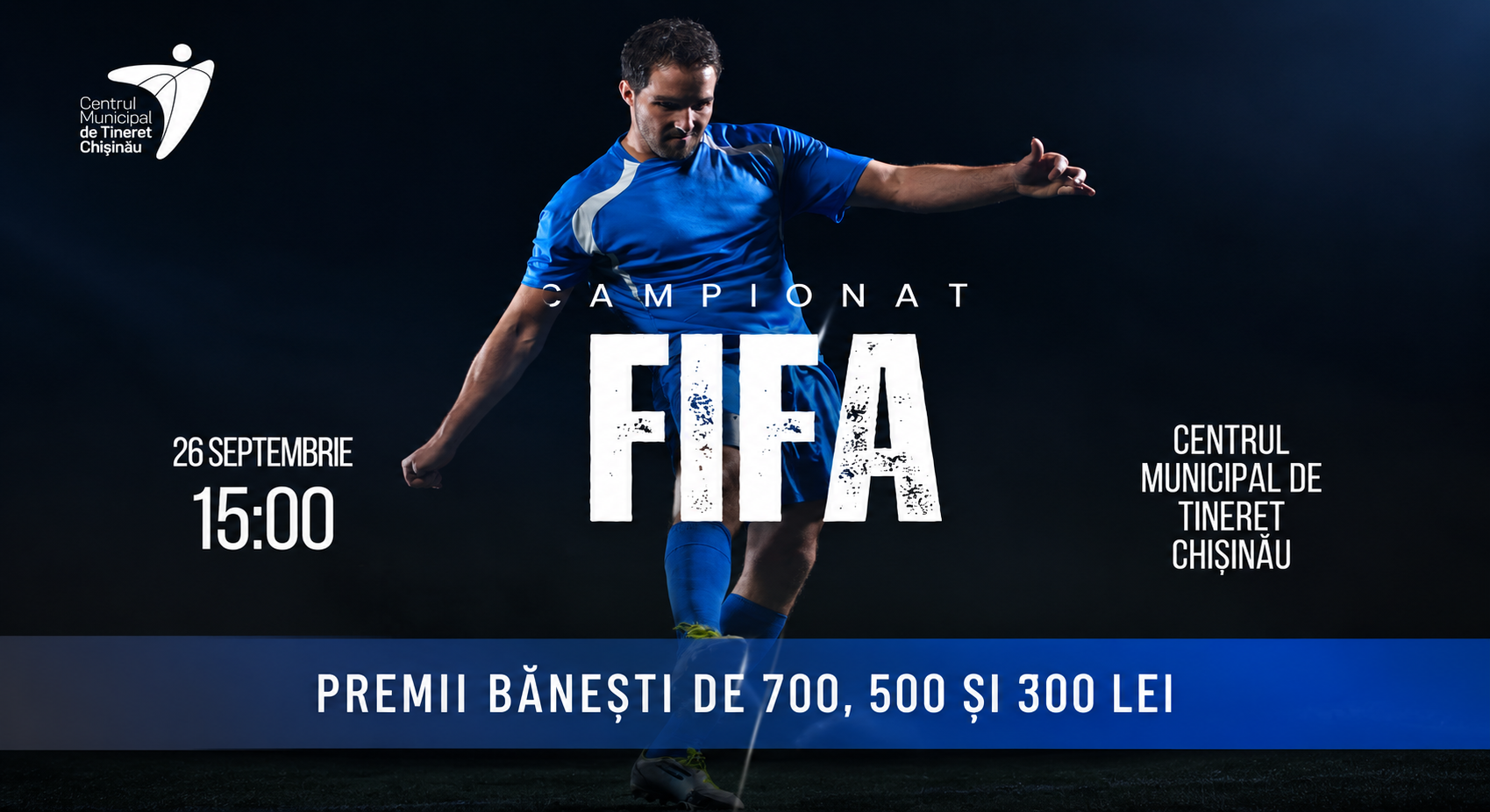 Ai reflexe bune, strategie și nu renunți ușor? Atunci te așteptăm la Campionatul de jocuri video ,,FIFA”, organizat de Centrul Municipal de Tineret Chișinău!
