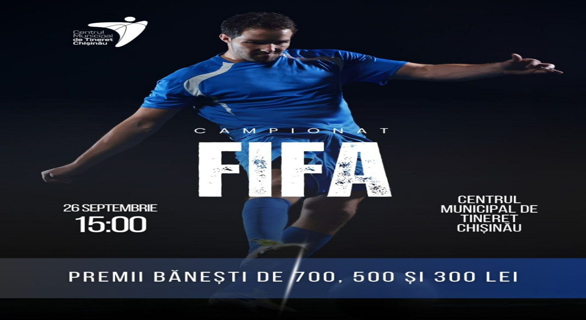 Ai reflexe bune, strategie și nu renunți ușor? Atunci te așteptăm la Campionatul de jocuri video ,,FIFA”, organizat de Centrul Municipal de Tineret Chișinău!
